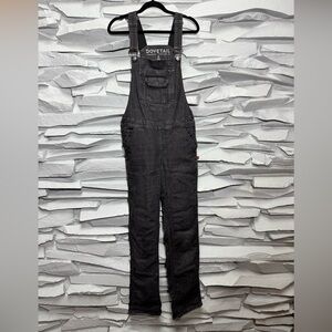 Dovetail Workwear Freshley Women's Size 8/32  Black Faded Denim Bib Overalls EUC